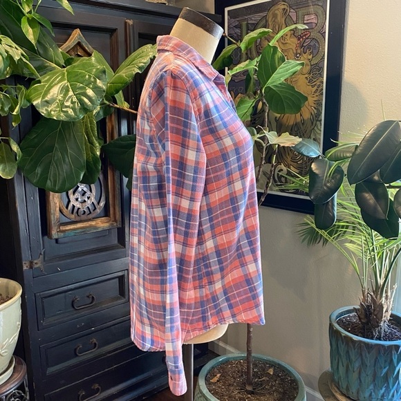 Current/Elliott Slim Boy Shirt In Stardust Plaid - Picture 7 of 13